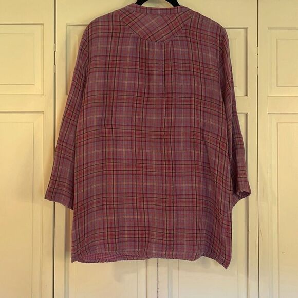 Sanctuary purple plaid cotton popover blouse size small - Picture 6 of 11